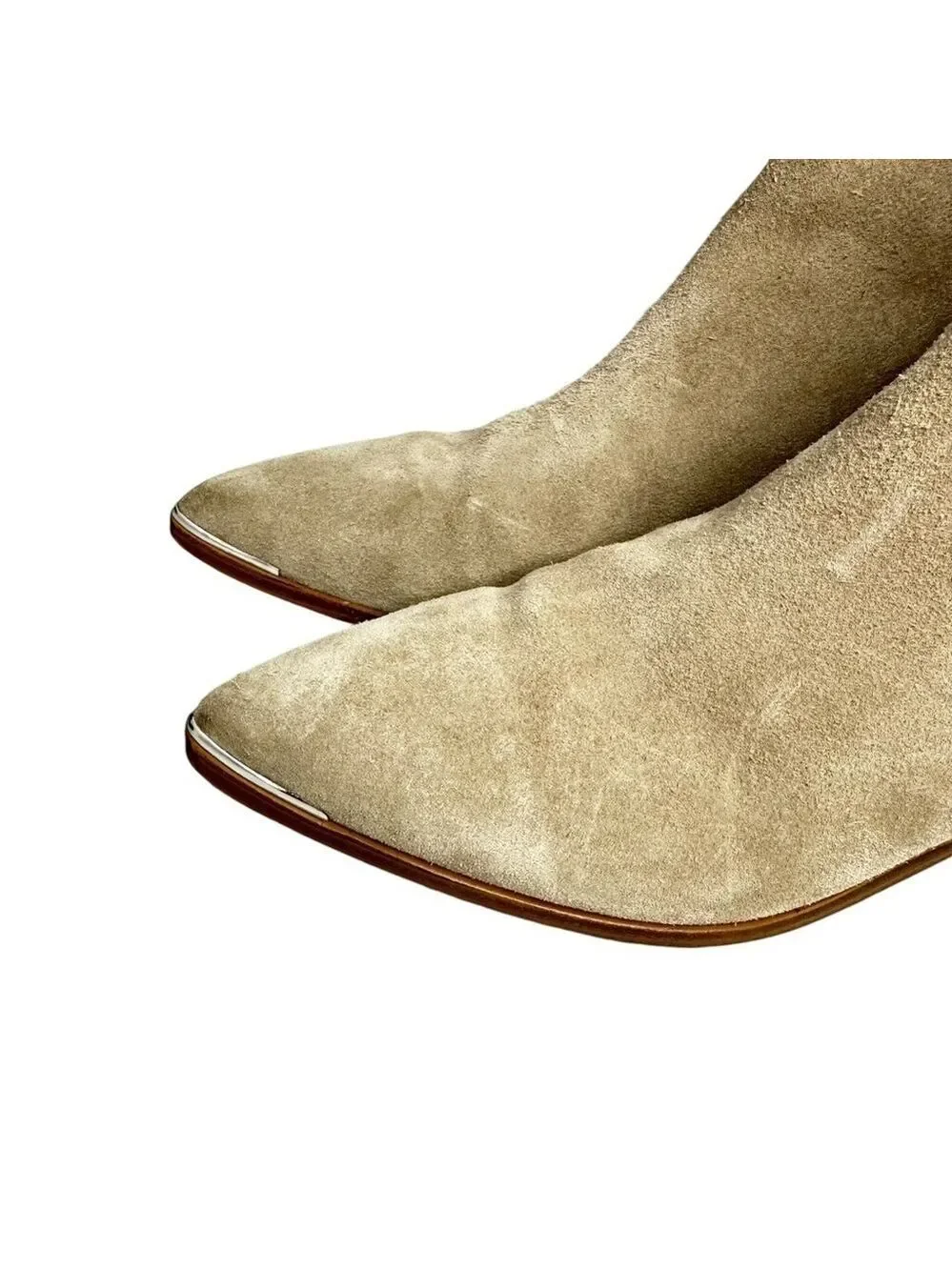 Marc Fisher Beige Yale Pointy‎ Toe Chelsea Suede Leather Women’s Bootie Size 8M